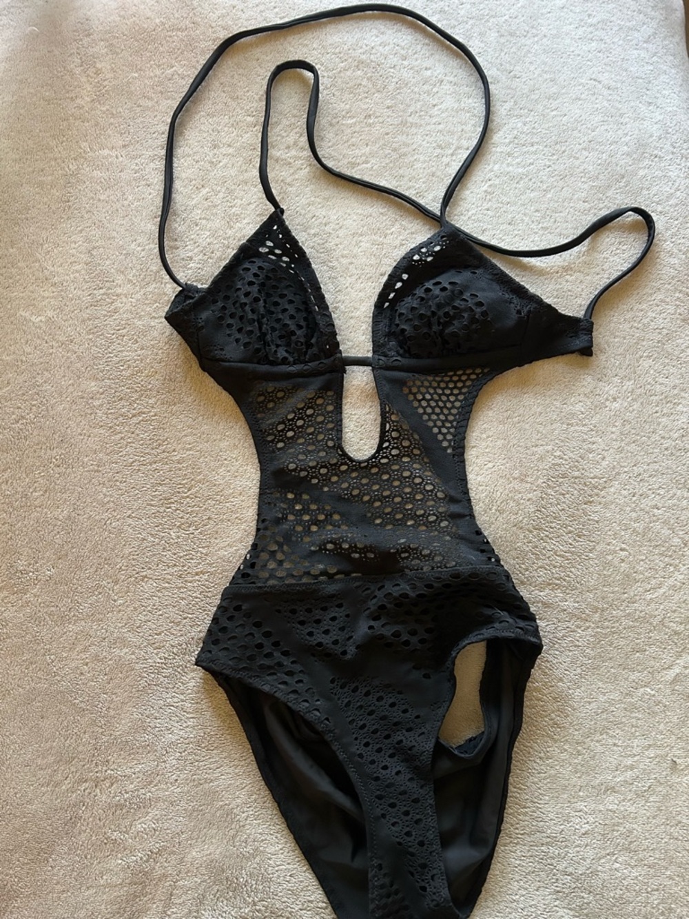 H&M Black Lace One-Piece Swimwear